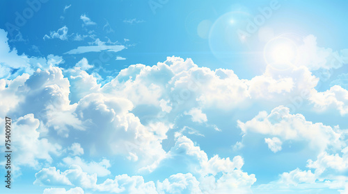 Blue sky background with clouds © AhmadSoleh