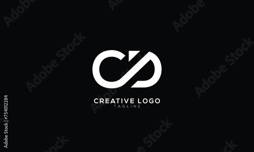 CD OD Abstract initial monogram letter alphabet logo design