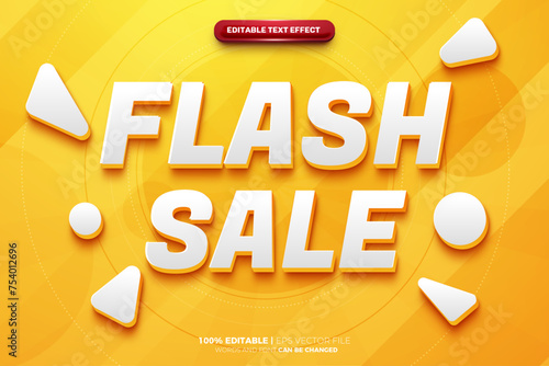 Simple Orange Flash Sale promo 3D Text Effect