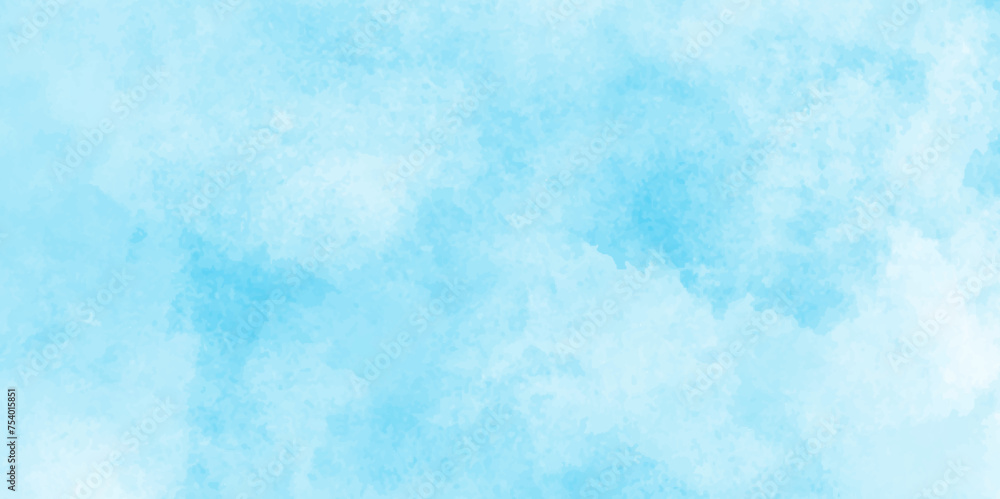 blue watercolor cloudy sky concept watercolor texture background, Blue sky with white cloud and cloudy stains, grunge light ocean blue shades watercolor background clouds texture backdrop.
