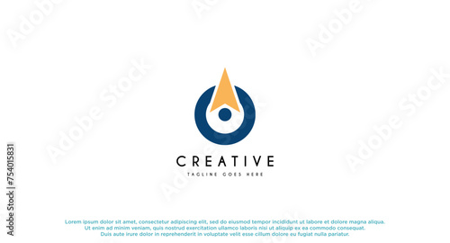 Creative Compass Concept Logo Design Template.