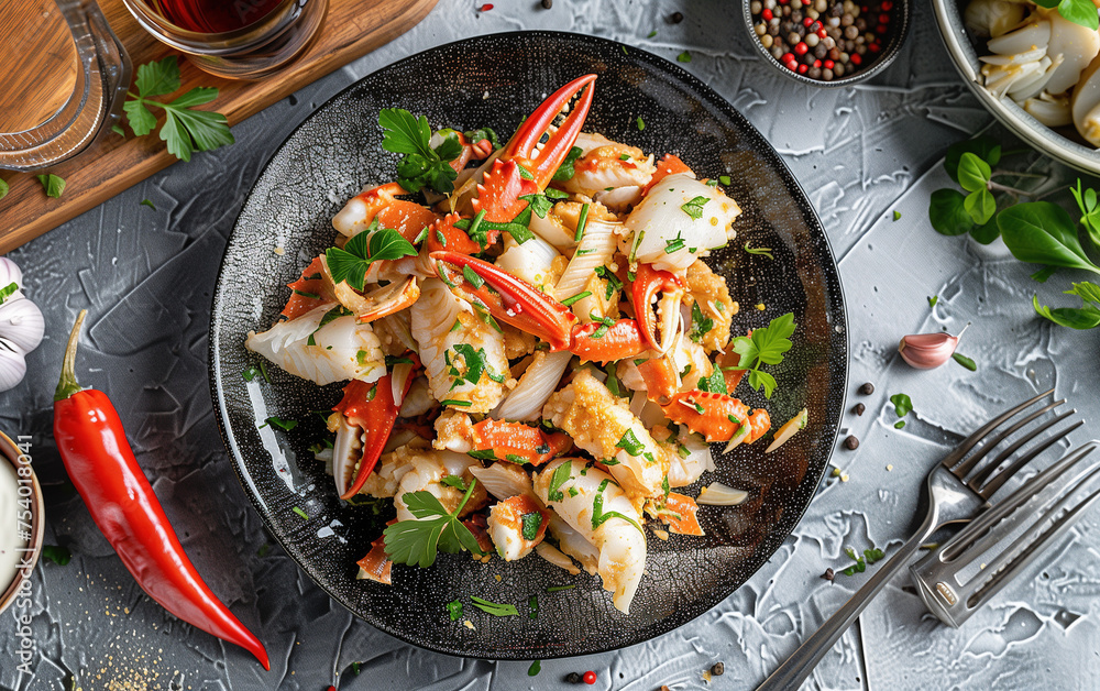 Gourmet fried crabmeat,created with Generative AI tecnology.
Gourmet fried crabmeat,created with Generative AI tecnology.