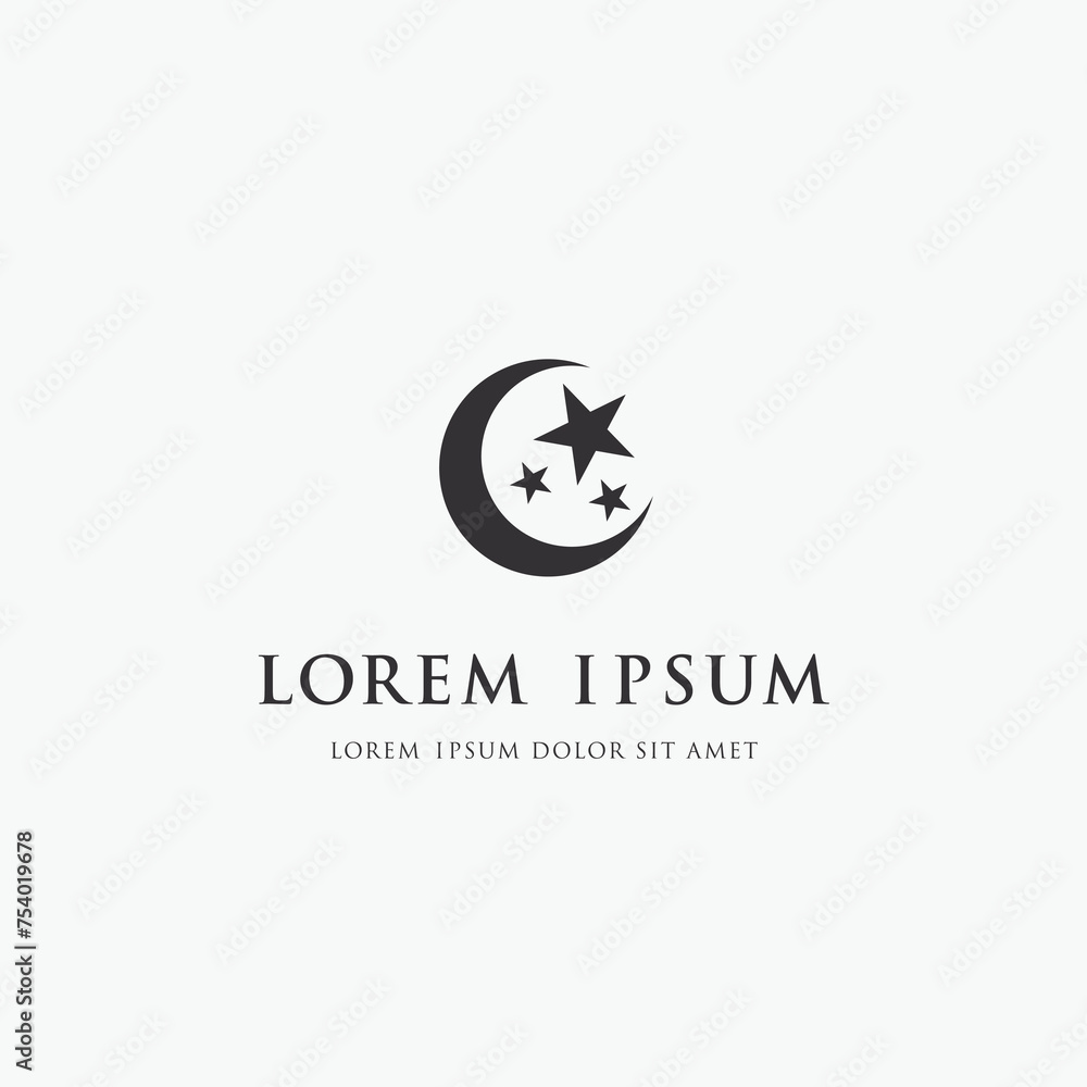 Astronomical logo design. The Moon is the Earth's satellite Astronomical logo design. The Moon is the Earth's satellite