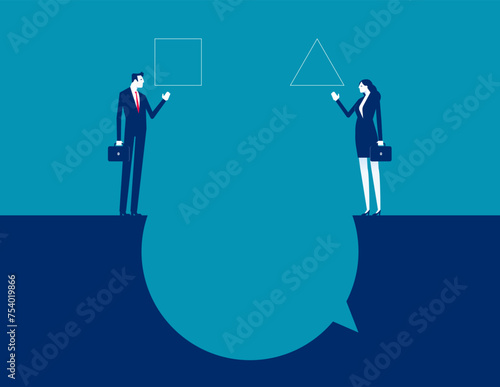 Business person with ideological difference. Opinion vector concept photo