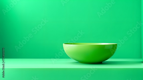 Premium 3D Ceramic Bowl Green Template Perfect for Food Snack Dessert Promotion