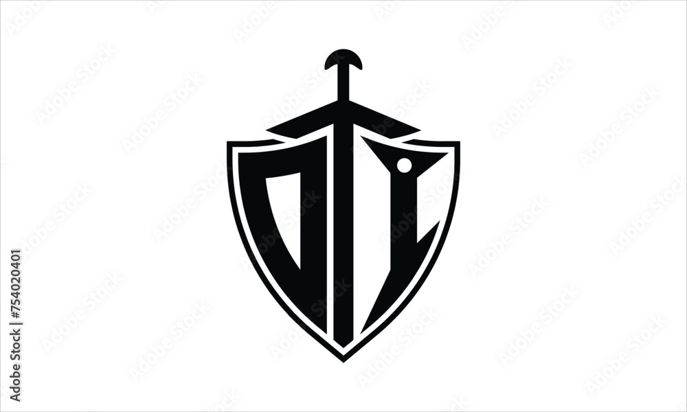 OI initial letter shield icon gaming logo design vector template ...