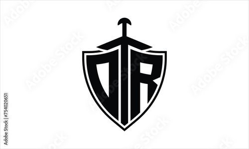 OR initial letter shield icon gaming logo design vector template. batman logo, sports logo, monogram, polygon, war game, symbol, playing logo, abstract, fighting, typography, icon, minimal, knife logo