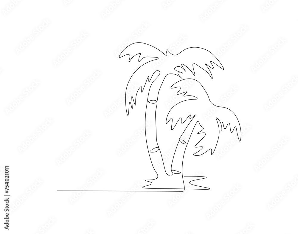 Continuous Line Drawing Of Coconut Tree. One Line Of Coconut Tree. Coconut Tree Continuous Line Art. Editable Outline. Continuous Line Drawing Of Coconut Tree. One Line Of Coconut Tree. Coconut Tree Continuous Line Art. Editable Outline.