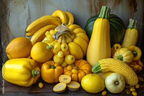 Солнечный ассортимент: Желтые фрукты и овощи