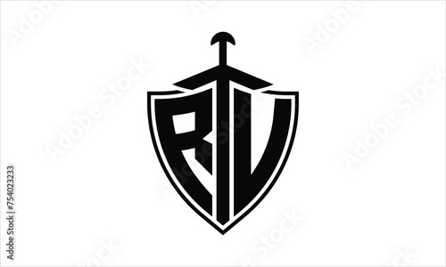 RU initial letter shield icon gaming logo design vector template. batman logo, sports logo, monogram, polygon, war game, symbol, playing logo, abstract, fighting, typography, icon, minimal, knife logo
