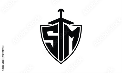 SM initial letter shield icon gaming logo design vector template. batman logo, sports logo, monogram, polygon, war game, symbol, playing logo, abstract, fighting, typography, icon, minimal, knife logo