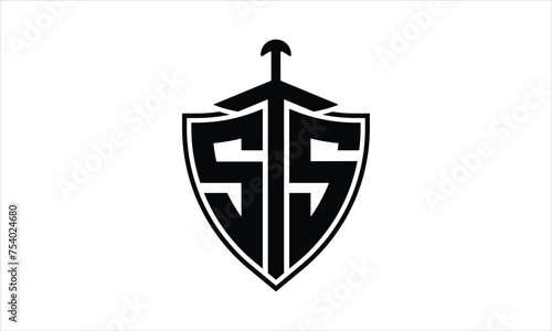 SS initial letter shield icon gaming logo design vector template. batman logo, sports logo, monogram, polygon, war game, symbol, playing logo, abstract, fighting, typography, icon, minimal, knife logo