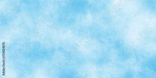 Smooth and stains of watercolor painting on old paper texture, light blue cloudy sky concept abstract background with clouds, soft pastel blue texture background by watercolor painted cloudy sky.