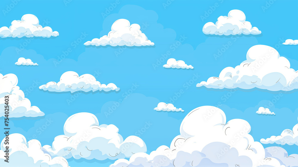 Cloud background cartoon blue sky with white clouds Cloud background cartoon blue sky with white clouds