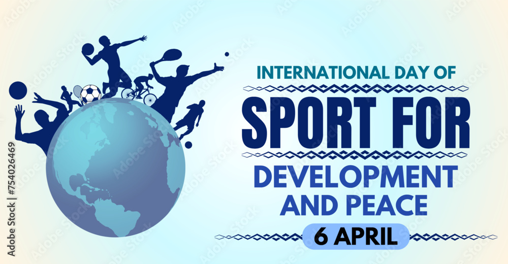 International Day of Sport for Development and Peace, 6th April. Campaign or celebration banner design - obrazy, fototapety, plakaty 