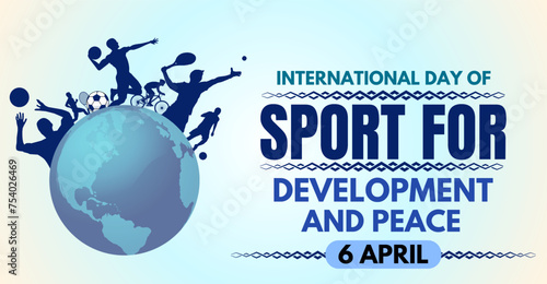 International Day of Sport for Development and Peace, 6th April. Campaign or celebration banner design photo
