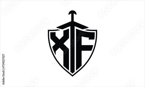 XF initial letter shield icon gaming logo design vector template. batman logo, sports logo, monogram, polygon, war game, symbol, playing logo, abstract, fighting, typography, icon, minimal, knife logo