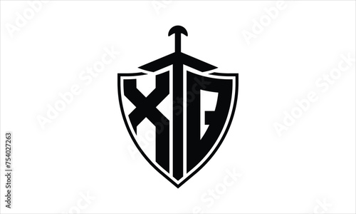 XQ initial letter shield icon gaming logo design vector template. batman logo, sports logo, monogram, polygon, war game, symbol, playing logo, abstract, fighting, typography, icon, minimal, knife logo photo