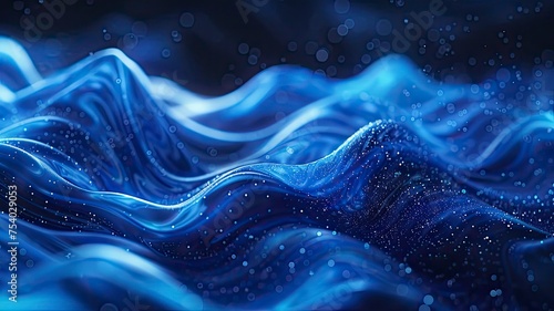 abstract background,liquid wave,blue neon, gradient,sharp focus. - generative ai