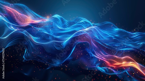 abstract background,liquid wave,blue neon, gradient,sharp focus. - generative ai © Nia™