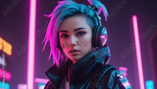 Neon Dreams: Cyberpunk Girls of Tomorrow photo