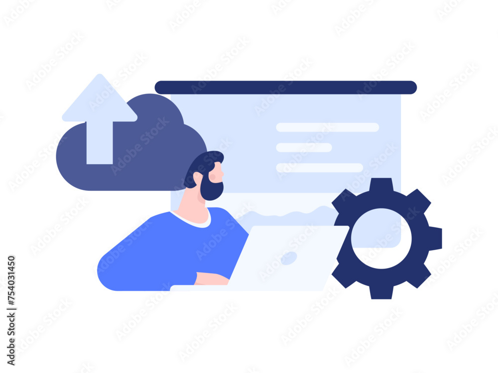 Flat vector illustration of business people operating work scene
Flat vector illustration of business people operating work scene