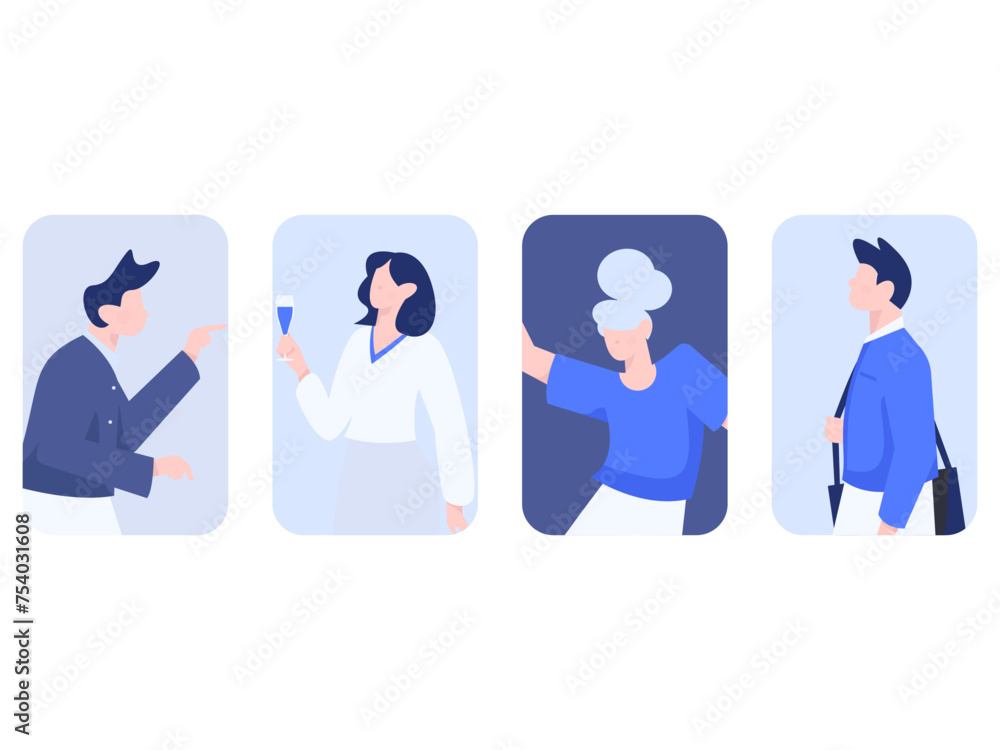 Obraz premium Flat vector illustration of business people operating work scene 