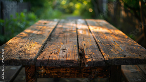  Old wooden table. generative ai  © Malaika