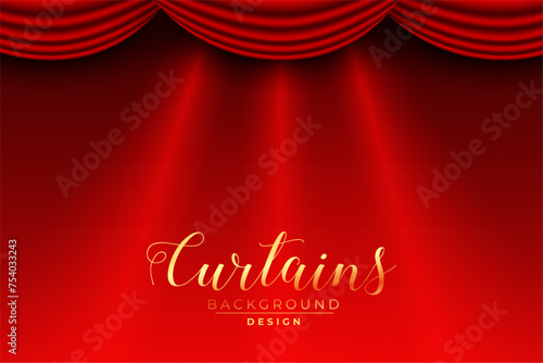 auditorium stage curtain banner with spot light effect