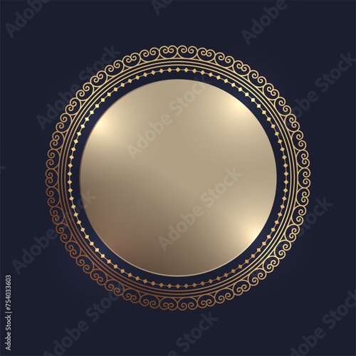 golden round lace frame background for classic handmade ornamental