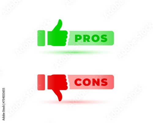 pros and cons icon in modern style photo
