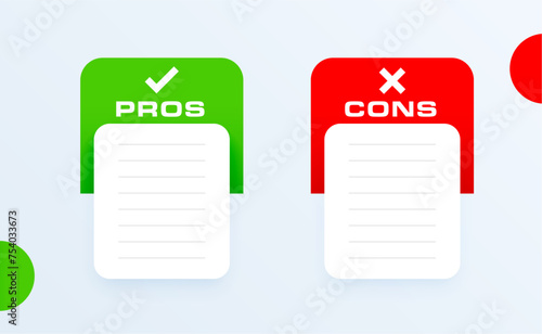 blank notepad for pros and cons list design