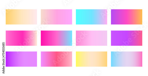 abstract gradient swatch banner set for modern ui design