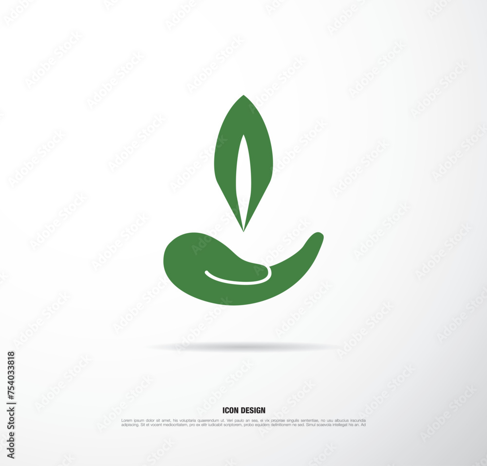 Obraz premium Eco logo vector green leaf template design
