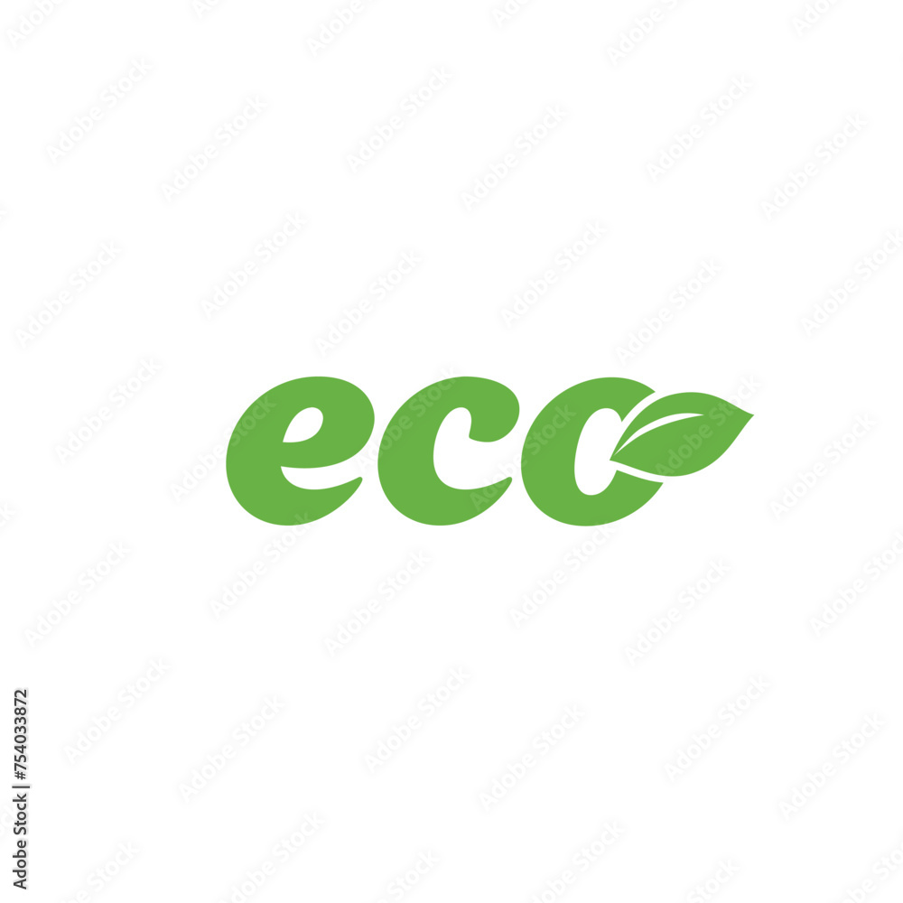 Fototapeta premium Eco logo vector green leaf template design