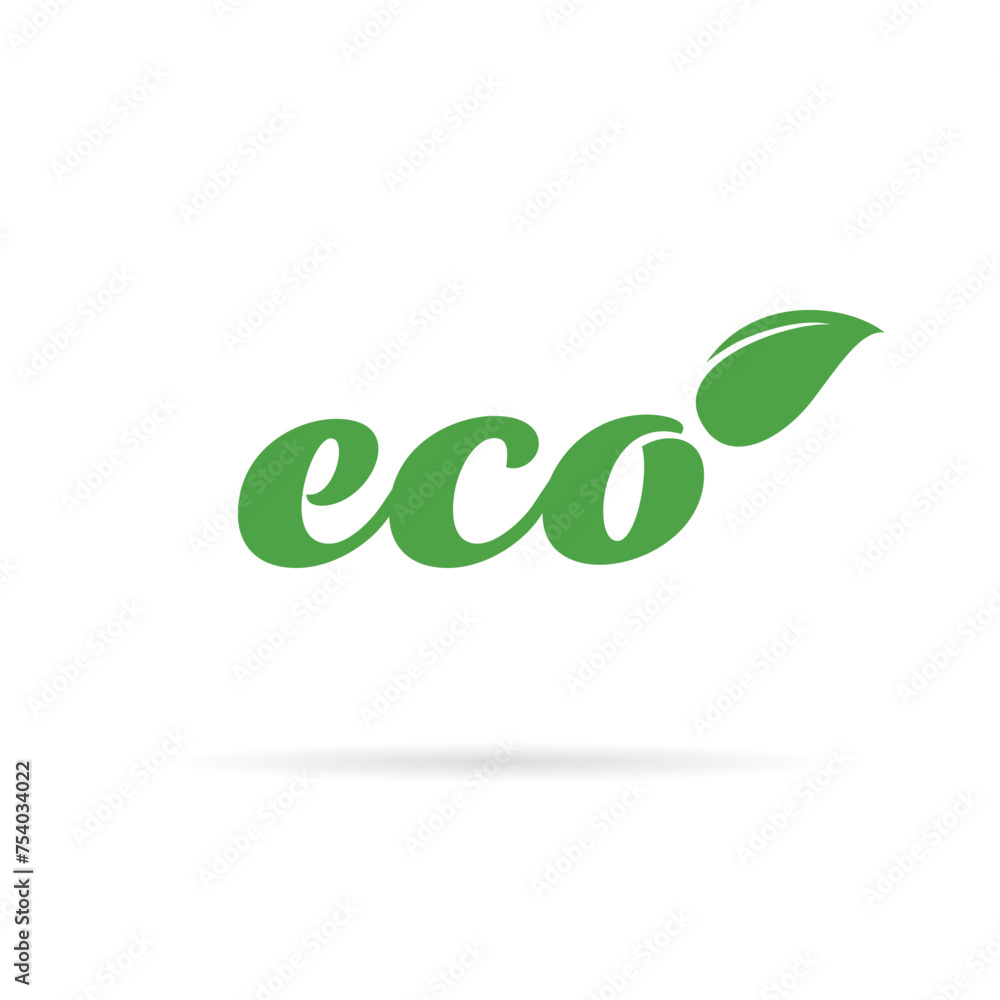 Eco logo vector green leaf template design