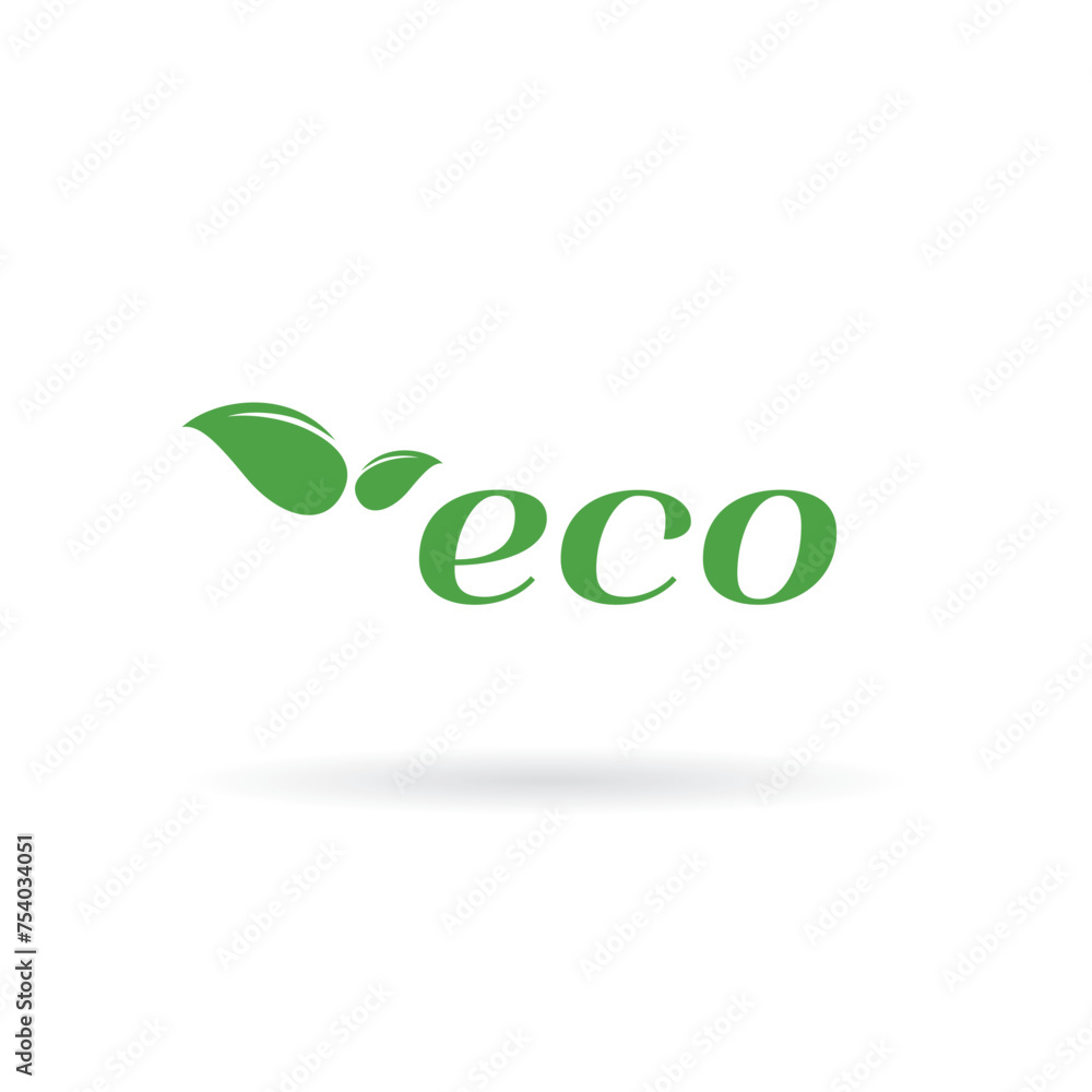 Fototapeta premium Eco logo vector green leaf template design