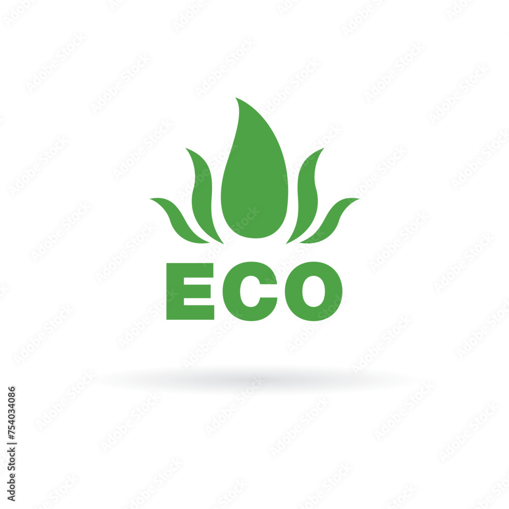Fototapeta premium Eco logo vector green leaf template design