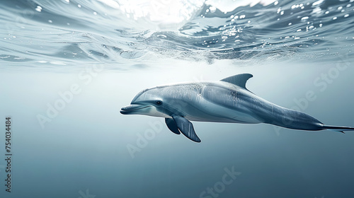 dolphin with vision virtual reality sunglass solid background