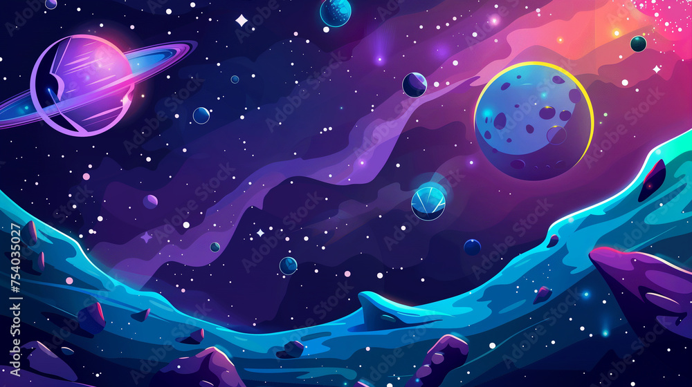Outer Space Cartoon Background Outer Space Cartoon Background