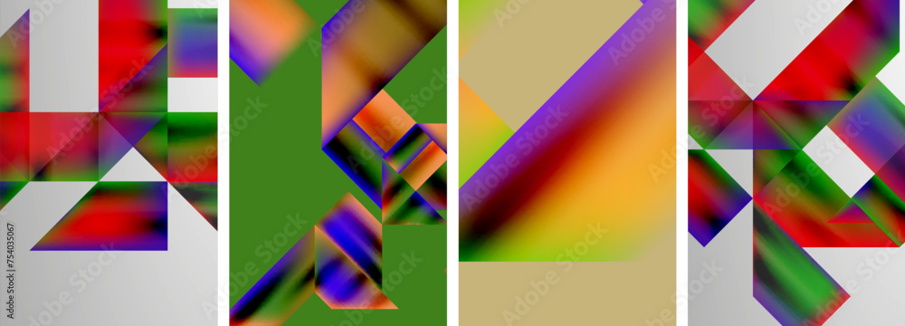 Set of colorful geometric posters - round shapes and circles with fluid color gradients. Abstract backgrounds for wallpaper, business card, cover, poster, banner, brochure, header, website Set of colorful geometric posters - round shapes and circles with fluid color gradients. Abstract backgrounds for wallpaper, business card, cover, poster, banner, brochure, header, website
