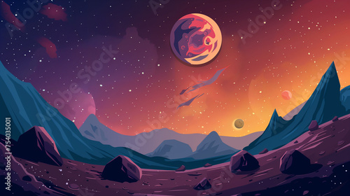 Outer Space Cartoon Background 