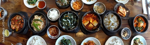 Korean food background . Banner photo