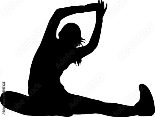 Gym women exercise vector silhouette