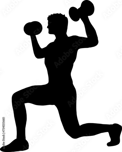 Gym women exercise vector silhouette