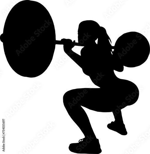 Gym women exercise vector silhouette