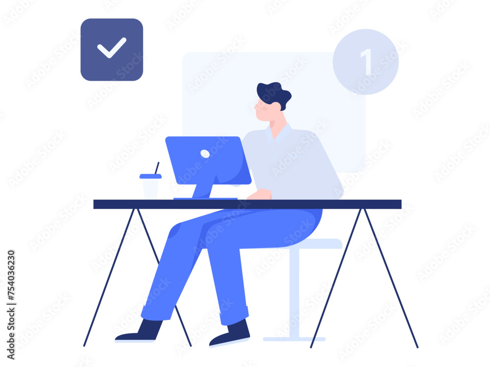 Flat vector illustration of business people operating work scene
Flat vector illustration of business people operating work scene