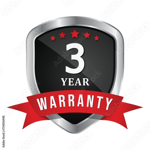 Premium 3 Year Shield Warranty Logo Sticker Label Template Design png Transparent Background