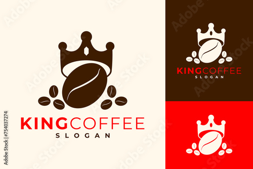King Coffee Bean Shop Crown Logo Design