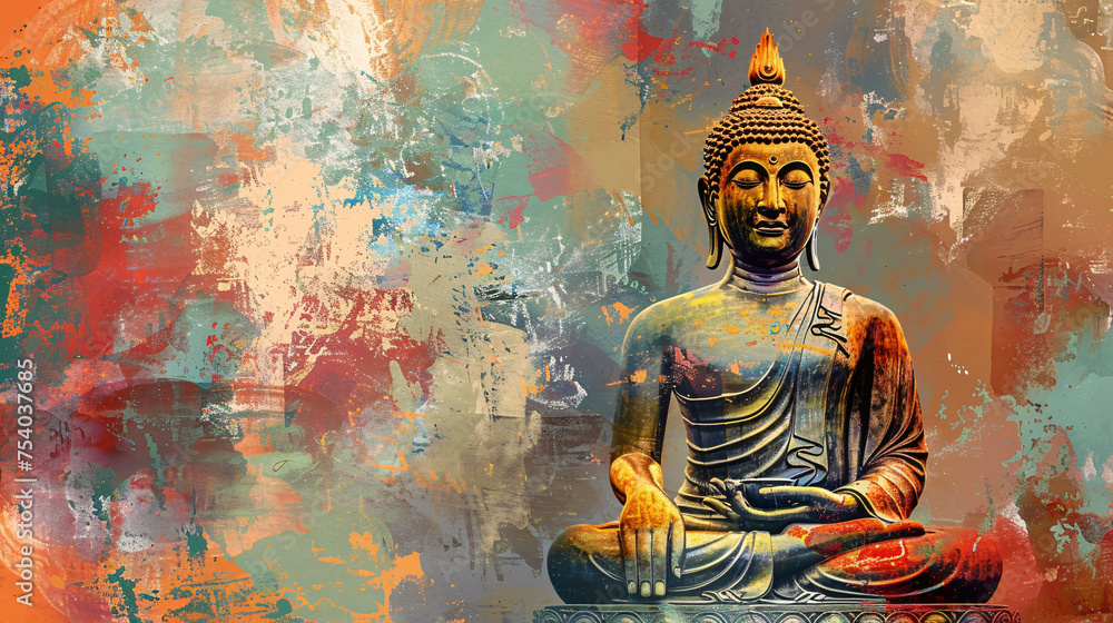 Obraz premium Abstract Buddha: Serene Fusion of Tradition and Modernity
